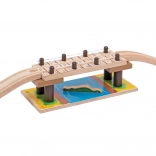 wooden safari bridge with crocodile Bigjigs Rail