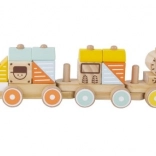 Pull Wooden Train with 21 Pieces