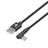 USB auf USB-C Kabel 1,5m mit rechtem Winkel, schwarzes Geflecht