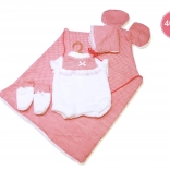 Llorens outfit for New Born doll 40–42 cm, 3-piece set with ear mat