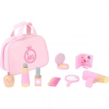 Children's Cosmetic Bag Small Foot with Wooden Accessories Pink